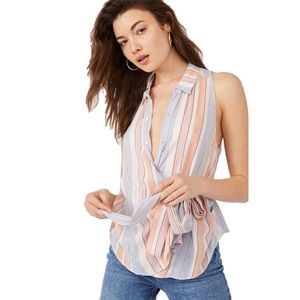 NWT Free People Mackenzie Wrap Top in Ivory Combo 💋